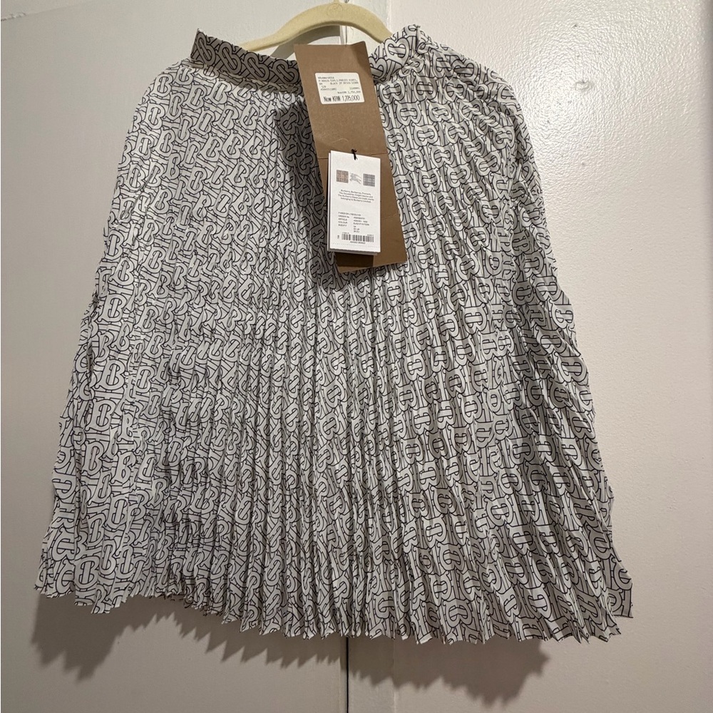 Burberry A-Line Skirt - Black and White Monogram